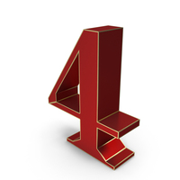 Lowpoly Number 4 PNG & PSD Images