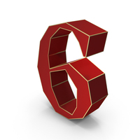 Lowpoly Number 6 PNG & PSD Images