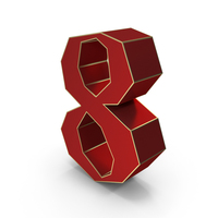 Lowpoly Number 8 PNG & PSD Images