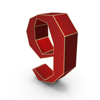 Lowpoly Number 9 PNG & PSD Images