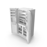 Monochrome Fridge Open Doors PNG & PSD Images