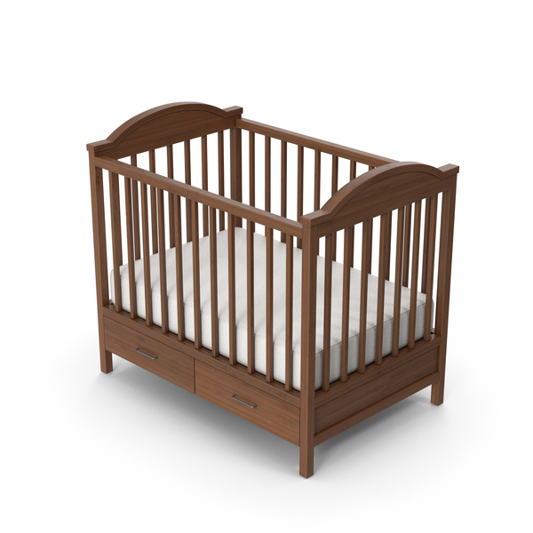 Baby Cot Dark Wood PNG & PSD Images