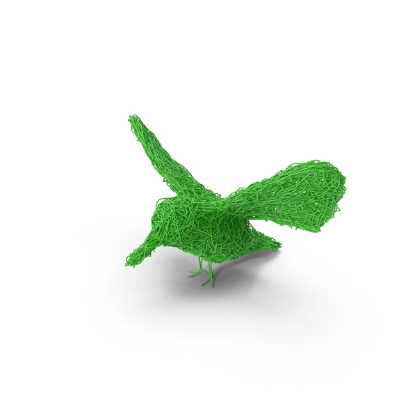 Green Wire Sculpture Bird PNG & PSD Images