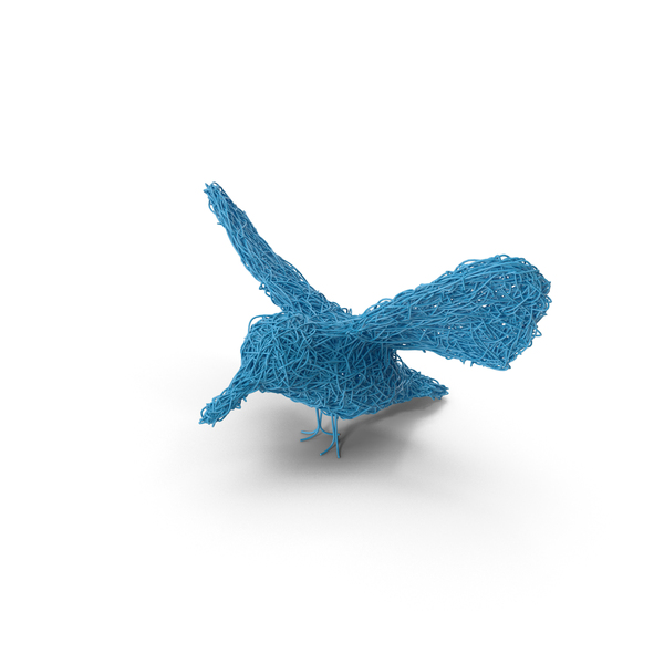Blue Wire Sculpture Bird PNG & PSD Images