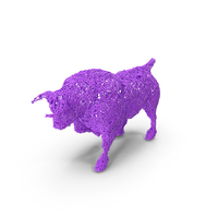 Purple Wire Sculpture Bull PNG & PSD Images