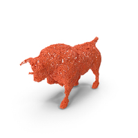 Orange Wire Sculpture Bull PNG & PSD Images