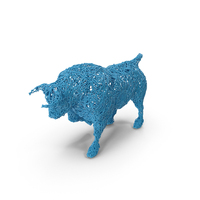 Blue Wire Sculpture Bull PNG & PSD Images