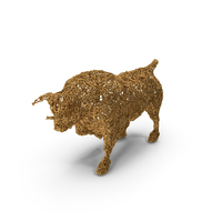 Gold Wire Sculpture Bull PNG & PSD Images