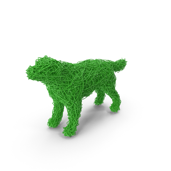 Green Wire Sculpture Dog PNG & PSD Images
