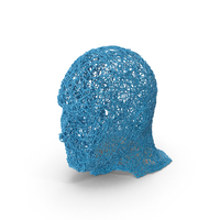 Blue Wire Sculpture Head PNG & PSD Images