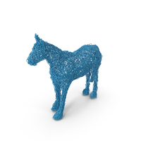 Blue Wire Sculpture Horse PNG & PSD Images