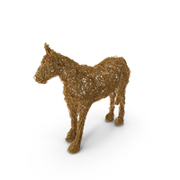 Gold Wire Sculpture Horse PNG & PSD Images