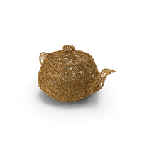 Gold Wire Sculpture Teapot PNG & PSD Images