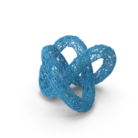 Blue Wire Sculpture Torus Knot PNG & PSD Images