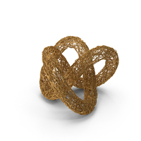 Gold Wire Sculpture Torus Knot PNG & PSD Images