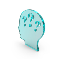 Blue Glass Question Mark Mind Idea Symbol PNG & PSD Images