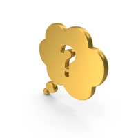 Gold Question Mark Think Cloud Symbol PNG & PSD Images