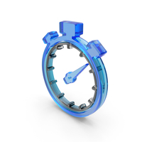 Blue Glass Stopwatch Symbol PNG & PSD Images