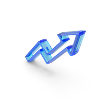 Blue Glass Stock Market Growth Arrow PNG & PSD Images