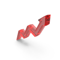 Red Glass Stock Market Growth Arrow PNG & PSD Images
