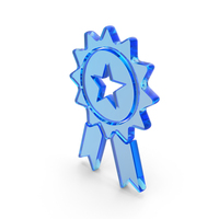 Blue Glass Star Badge Icon PNG & PSD Images