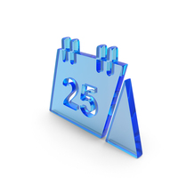 Blue Glass Christmas 25 Date Calendar Icon PNG & PSD Images