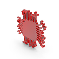 Red Glass Computer Chip Central Processing Unit Icon PNG & PSD Images