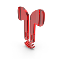 Red Glass Portable Mini Headphones Symbol PNG & PSD Images