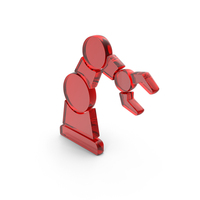 Red Glass Robotic Arm Icon PNG & PSD Images