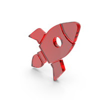 Red Glass Rocket Icon PNG & PSD Images