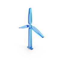Blue Glass Windmill Renewable Energy Icon PNG & PSD Images