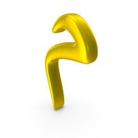 Golden Farsi Arabic Letter M PNG & PSD Images