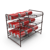 Beverage Organizer With Coca Cola Cans And Price Label PNG & PSD Images