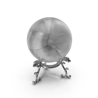 Quartz Crystal Sphere On Silver Stand PNG & PSD Images