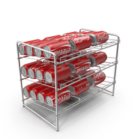 Soda Can Rack Dispenser With Cola Cans And Price Tag PNG & PSD Images