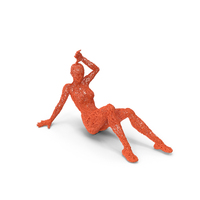 Orange Wire Sculpture Woman PNG & PSD Images