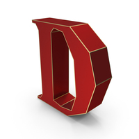 Lowpoly Letter D PNG & PSD Images