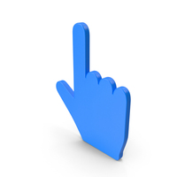 Blue Hand Cursor Symbol PNG & PSD Images
