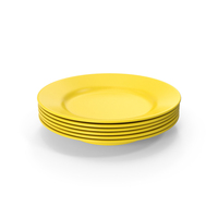 Stack Of Yellow Plates PNG & PSD Images
