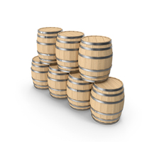 Unfinished Wooden Barrel Stack PNG & PSD Images