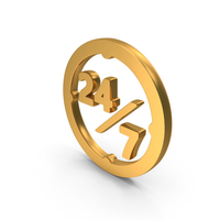Gold 24x7 Calling Day And Night Service Icon PNG & PSD Images