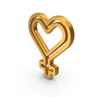 Gold Mother's Day Outline Symbol PNG & PSD Images