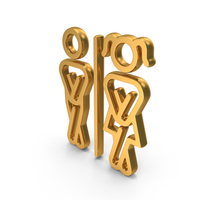 Gold Men And Women Toilet Icon PNG & PSD Images