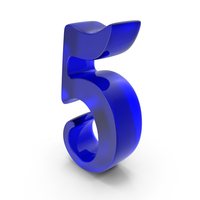 Colored Glass Matte Number Five PNG & PSD Images
