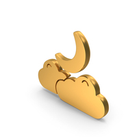Clouds With Moon Summer Vacation Icon Gold PNG & PSD Images