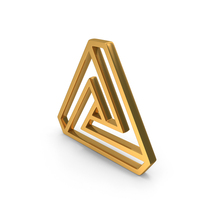 Penrose Triangle Impossible Object Geometric Shape Angle Icon Gold PNG & PSD Images