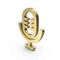 Mic Shape Logo Gold PNG & PSD Images
