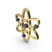 Science Atom Shape Gold PNG & PSD Images