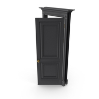 Classic Door Wood Anthracite Gray Open PNG & PSD Images