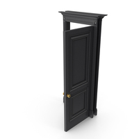 Classic Door Wood Anthracite Gray Open PNG & PSD Images